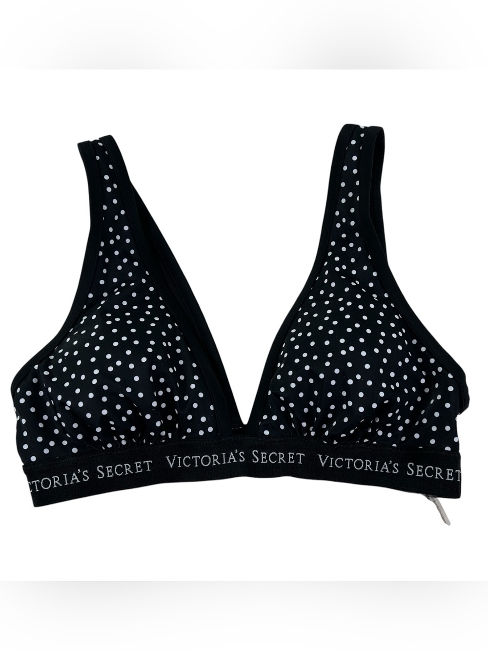 Victoria’s Secret Women’s L Polka Dot Deep V Logo Band Bralette Coquette